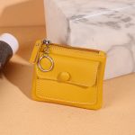 Fashion Solid Color Zipper PU Wallet
