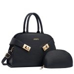 Wholesale Women Fashion Casual Solid Color Pu Large Capacity Handbag Two-Piece Set