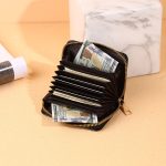 Unisex Fashion Crocodile Pattern Lacquered Multi-Card Zip Mini Wallet - Image 4