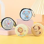 Women'S Cartoon Cute Elephant Dinosaur Round Mini Tinplate Wallet - Image 3