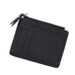 Women Fashion Simple Solid Color Litchi Zipper Wallet - Image 5