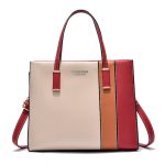 Wholesale Women Fashion Casual Contrast Color Large Capacity Handbag