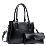 Wholesale Women Casual Simple Solid Color Large Capacity Handbag Set
