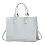 Wholesale Women Fashion Casual Color Block Large Capacity Handbag
