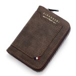 Men Fashion Frosted Stitching Multi-Card Zipper Wallet - Image 3