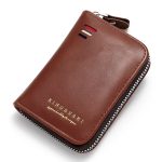 Wholesale Men Fashion Retro Solid Color Zipper Multi-Card Wallet - Image 3