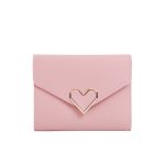 Wholesale Simple Solid Color Metal Heart-Shaped 3-Folding Wallet - Image 5