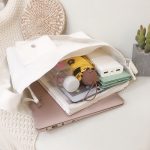 Women Simple Casual Canvas Student Tote Shopping Bag - Image 4