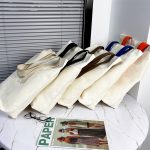 Wholesale Simple Multicolor Ribbon Canvas Tote Bag - Image 3