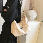 Women Fashion Casual Drawstring Canvas Shoulder Bag - Image 5