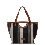 Wholesale Women Fashion Canvas Stripe Shoulder Bag - Image 5