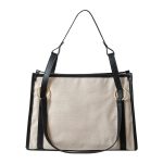 Wholesale Women Retro Fashion Color Contrast Large Capacity Canvas Tote Bag - Image 5