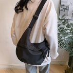 Wholesale Women Simple Casual Solid Color Canvas Shoulder Bag - Image 4