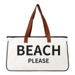 Wholesale Fashionable Large Capacity Beach Cotton Linen Canvas Tote Bag - Image 4