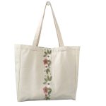 Wholesale Women Fashion Floral Embroidered Large Capacity Canvas Tote Bag - Image 4