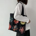 Wholesale Women Fashion Cartoon Painting Large Capacity Canvas Tote Bag - Image 4