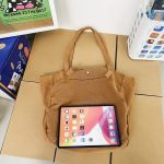 Women Fashion Retro Solid Color Large Capacity Canvas Tote Bag - Image 4