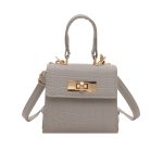 Women Fashion Casual Solid Color Stone Pattern Mini Lock Small Square Crossbody Bag - Image 5