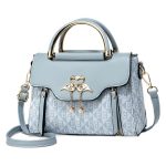 Wholesale Women Fashion Letter Printed Metal Buckle Zipper Handbag