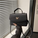 Wholesale Women Fashion Casual Solid Color Butterfly Clasp Small Square Crossbody Bag