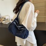 Wholesale Women Fashion Casual Large Capacity Denim Crossbody Bag - Image 4