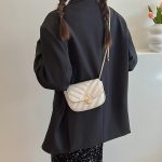 Wholesale Women Fashion Solid Color Flap Lock Square Chain PU Crossbody Bag - Image 4