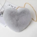 Wholesale Women Fashion Valentine'S Day Heart Peach Heart Plush Chain Bag - Image 4