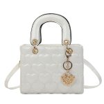 Wholesale Women Fashion Solid Color Heart Diamond Square Handle Crossbody Bag - Image 5