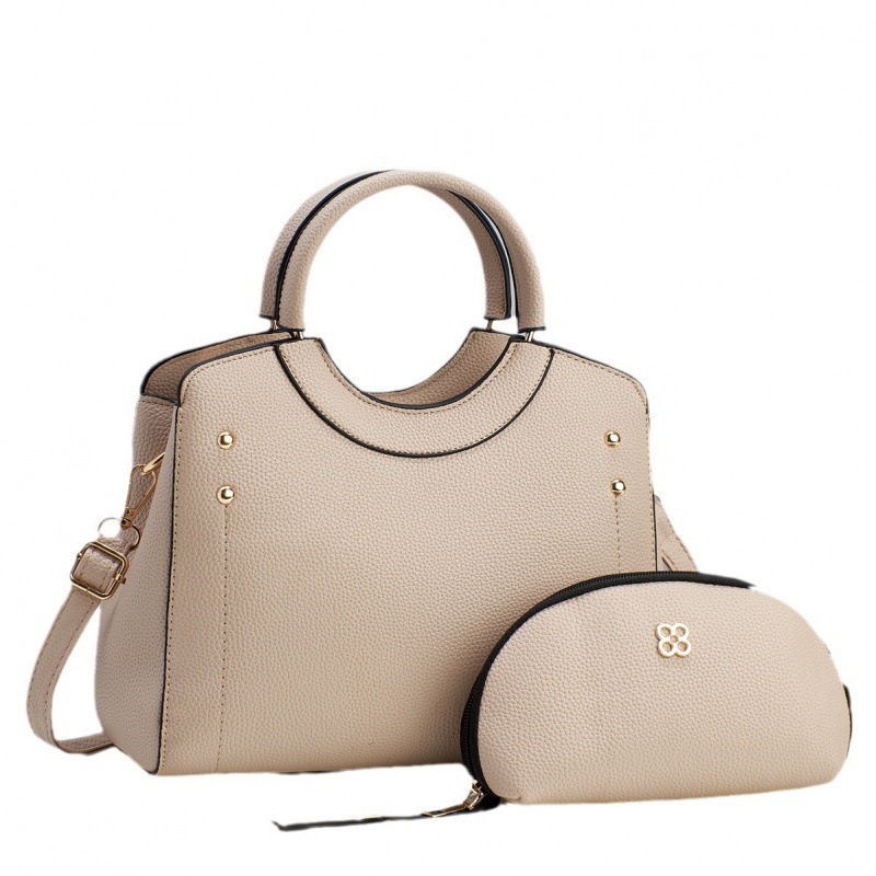 main_4-154 Wholesale Women Fashion Casual Solid Color Bag Large Capacity Handbag Two-Piece Set - Image 1