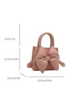 Women Fashion Cute Solid Color Bowknot Crossbody Bag - Image 5