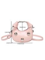 Women Fashion Casual Solid Color Rivet Crossbody Bag - Image 5