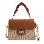 Wholesale Summer Straw Woven Women Flap Square Crossbody Bag - Image 5