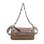 Women Fashion Casual Solid Color Chain Cylindrical Crossbody Bag - Image 5