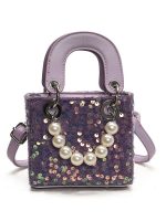 Wholesale Summer Shiny Sequin Pearl Strap Crossbody Mini Bag - Image 5