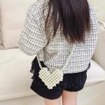 Wholesale Women Fashion Casual Solid Color Heart-Shaped Beaded Crossbody Bag - Image 5
