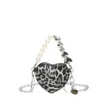 Wholesale Women Fashion Leopard Heart-Shaped Mini Chain Crossbody Bag - Image 4