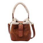 Wholesale Women Fashion Casual Lamb Wool Suede Bucket Crossbody Bag - Image 4