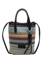 Wholesale Women Fashion Vacation Contrast Color Straw Woven Mobile Phone Crossbody Bag - Image 4