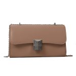 Women Fashion Simple Solid Color Rectangle Chain Crossbody Bag - Image 5