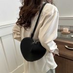 Women Fashion Casual Creative Heart Solid Color Crossbody Bag - Image 3