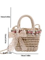 Wholesale Women Fashion Casual Vacation Straw Woven Beach Handbag - Image 5