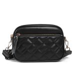 Wholesale Women Fashion Casual Solid Color Rhombic Wide Strap Crossbody Bag - Image 3