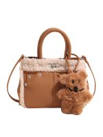 Women Fashion Casual Large Capacity Plush Handbag - Image 3