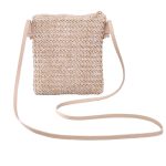 Women Fashion Solid Color Mini Woven Mobile Phone Crossbody Bag - Image 3