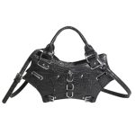 Women Fashion Gothic Bat Wing Studded Handle Crossbody Bag - Image 5