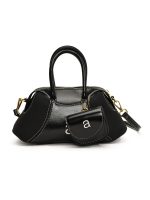 Wholesale Women Casual Simple Solid Color Splicing With Pendant Handbag - Image 4