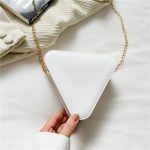 Women Fashion Creative PVC Triangle Chain Mini Crossbody Jelly Bag - Image 4