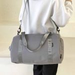 Wholesale Men Fashion Casual Athleisure Solid Color Dry Wet Separation Oxford Duffle Bags - Image 2