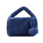 Wholesale Women Fashion Cute Solid Color Fluffy Plush Handbag - Image 4