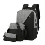 Wholesale 3 In 1 Casual Design Color Blocking Canvas Backpack - Image 4